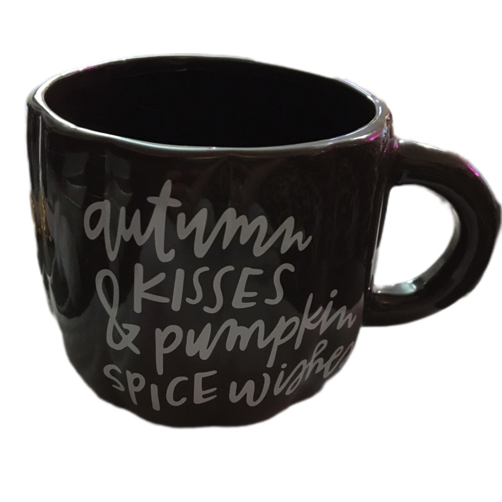 Black Ceramic Mug with Autumn Design
